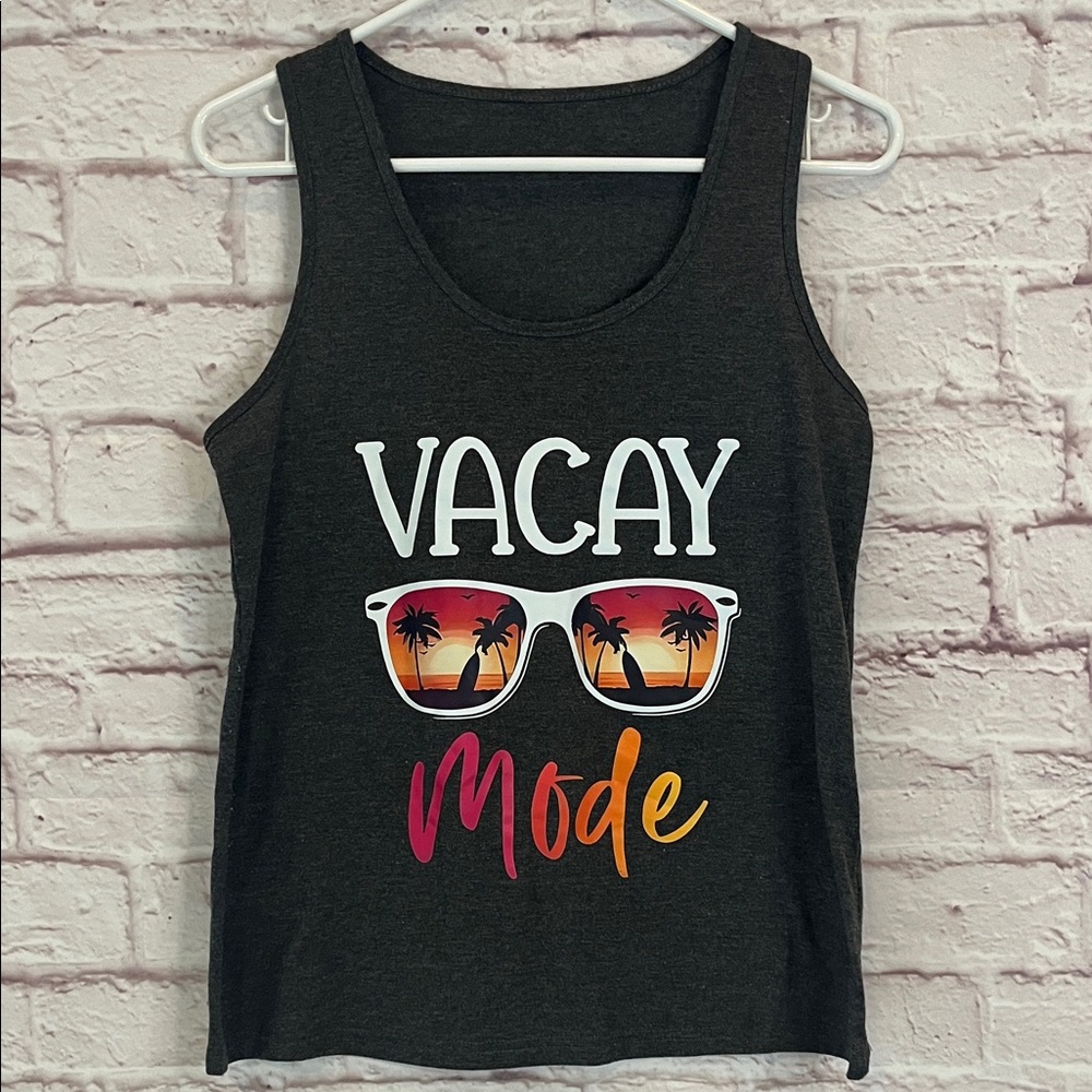 Black Vacay Mode Tank Top